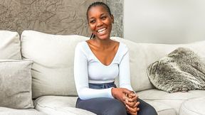 Shy ebony babe gets rough fucked by her BWC agent