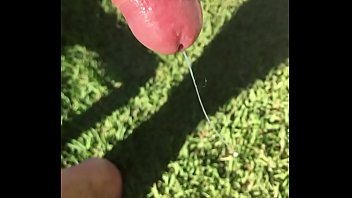 Cumshot in the garden