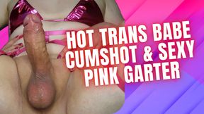 Hot Pink Garter Belt &amp; Sexy Cumshot