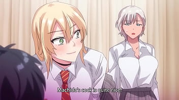 Two anime college sluts share a lucky guy in a horny 3some