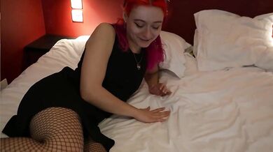 Pink Haired Slut Caught Cheating Gushed by Two BBC Gangbang Creampies