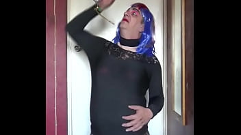 crossdresser films himself swallowing pee
