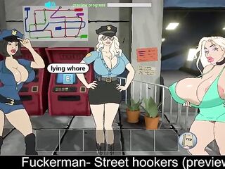 Fuckerman: Street hookers (preview) (free game itchio) 2D, CG, Adult, Animation, large-breasts, Toon, fuckerman, futa, NSFW, street-hookers