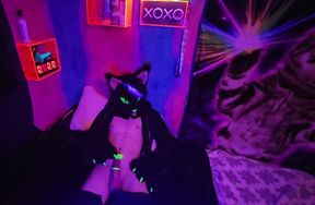 Fursuit paw jerks off new toy