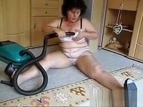 Mature Woman Vacuums Her Dirty Pussy