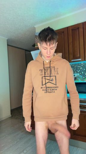 Young Student Home Alone With A Monster Boner And Lots Of Sperm