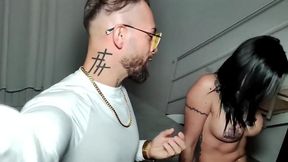Amateur couple shares big dick in a steamy threesom