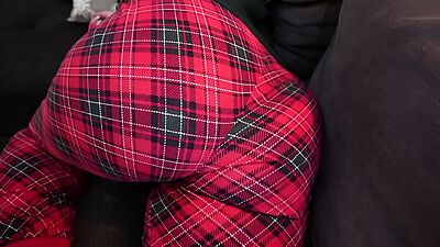 Step sister made a Christmas present and started riding my penis