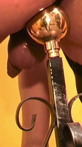 Trans Person at an Audition Masturbates Their Ass with a Large Rubber Cock.