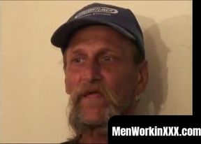 MenWorkinXXX.com - Bearded mature homo jerks off his big dick and achieves an intense