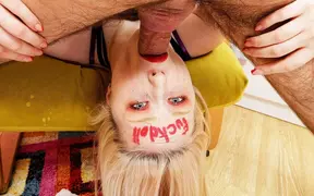 Real Fuck Doll's sloppy deepthroat and facefuck