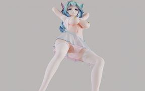 [mmd] Hatsune Queencard Transparent White Silk Tight Miniskirt Riding Perspective