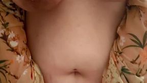 Mrs Kittycat milks her swollen aching breasts
