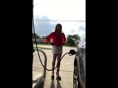 CD Gurl at the Gas Station