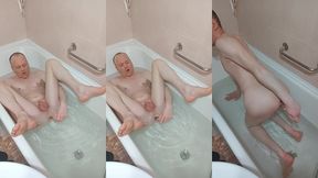 lanatuls - russian faggot slut and whore. mancunt anal masturbation and fucking with glass dildo in bathtube