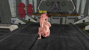 Animated 3D Gay Cartoon Porn - Man Fucking Ass Standing While Another Ass Ready on Floor at Space Station