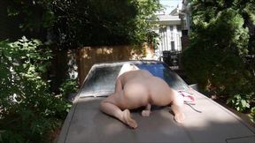 Naked orgasm fuck me on car