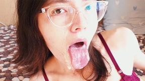 Slutty Girlfriend Gets Mouthful After Passionate Blowjob