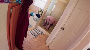 Watching stepmom in the shower stepson gets lucky