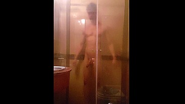 Solo video. Kyle Smith having a handjob after a shower