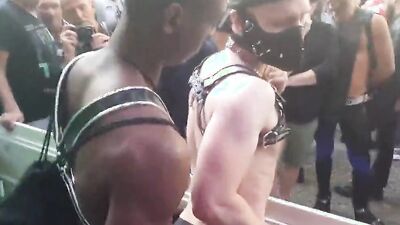 Slave dude is fisted and fucked in Berlin gay festival