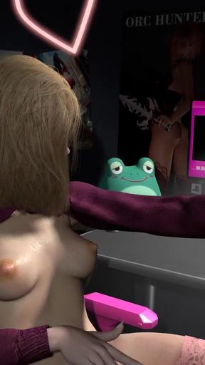 Fucking a Blonde Girl on a Gaming Chair   Clip 1