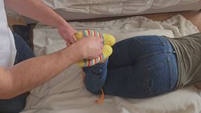 Tickling stripped socks