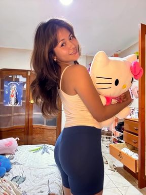 Slim solo babe posing