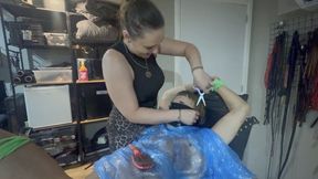 femdom hair cutting submissive