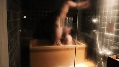 Hot spring wife deep throat back shot raw cumshot