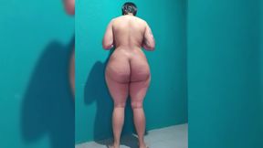 Beautiful, curvy shemale with large breasts, a big penis, and a big butt.