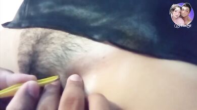 Thai hot slave gets pussy waxed then squirted full creampie