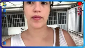 Live model proposes that they play with her if they find her bag &mdash;  happy stranger plays with her pussy