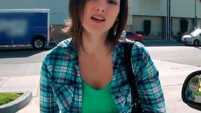 Beautiful and charming babe is ready to suck a cock in the car