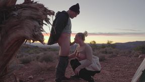 Sunset Blowjob and Huge Cumshot