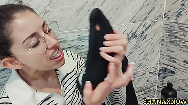 WHIPPED CREAM FETISH WET AND MESSY SOCKS SHOWER WITH CLOTHES