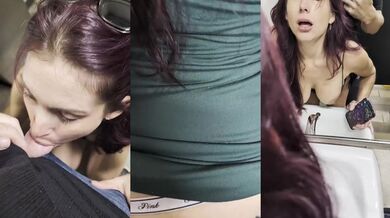 Nervous bathroom quickie turns into messy creampie disaster
