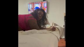 Curvy black MILF deep throats BBC in doggystyle
