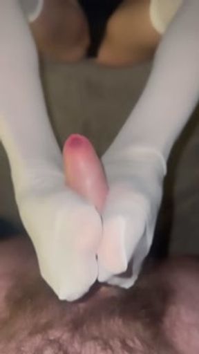 Getting a Footjob from my GF Sage Henderson