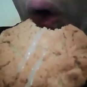 Cum on food and eat it