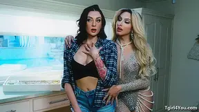 Busty latin shemale fairy Ariel Demure pops out of a diamond