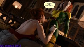 3d Animated Comic Futa Rogue Fucks Xmen Jean Grey With Big Futa Cock