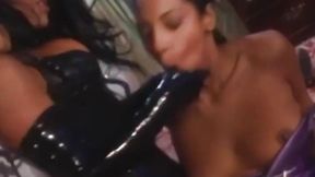 PussyCatsLatex - BDSM Latex Brunette on Ebony