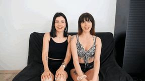 WE WELCOMED 2 TICKLISH BEAUTIES : LISIE'S MILKY FEET ARE EXCRUCIATLINGLY TICKLISH - FULL HD MP4