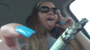 Fast Newport 100 Cigarette Smoking Side View Ashing On You (MP4) ~ MissDias Playground