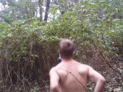 Twink uses Huge toy in woods