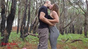 public sex in the forest - i was almost seen squirting and taking cum in my mouth - real amateur
