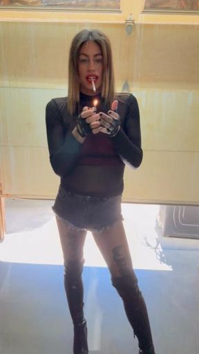 Fingerless driving gloves