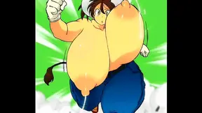 Mega-Titted Hentai Babe Shows Off Her Massive Lactating Boobs