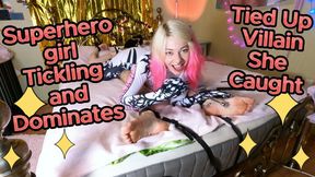 FemDom Tickling Superhero Girl Play With Bondage Villain